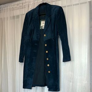 Danier Dark Teal Leather Women's Coat